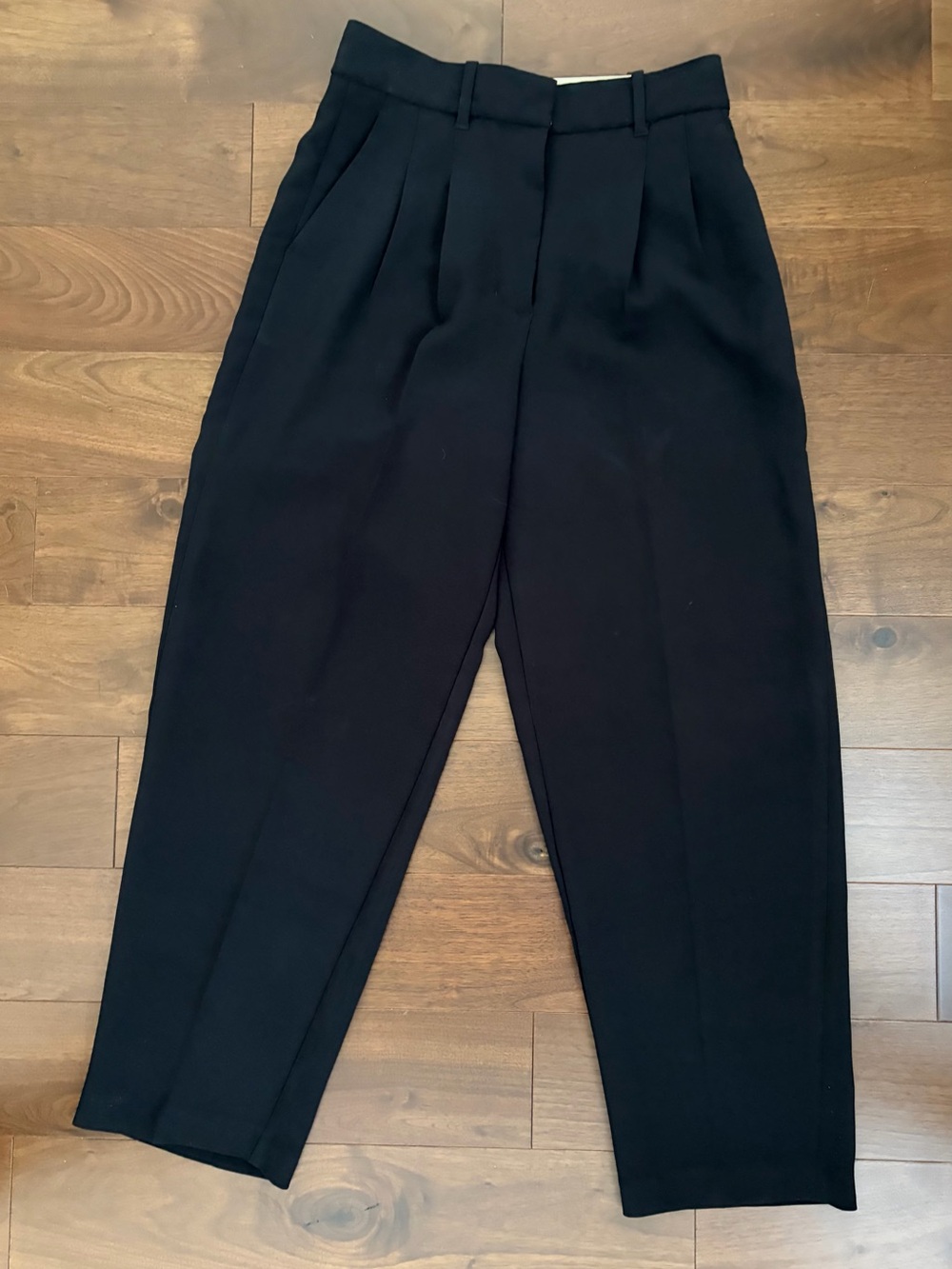 Wilfred Black High-Waist Pleated Trousers